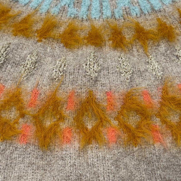 Anthropologie Sleeping on Snow Women's Cordelia Fairisle tunic sweater Small - Picture 4 of 5